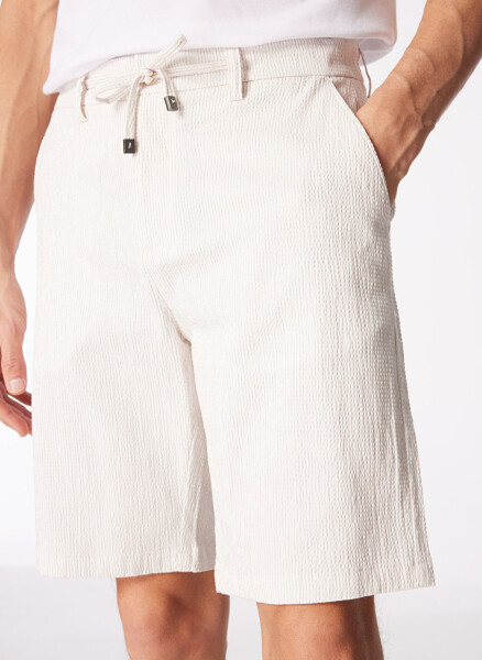 Factory Ecru Men's Basic Bermuda Shorts - 5