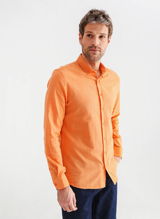 Factory Orange Men's Button-Down Shirt SALTY - 2