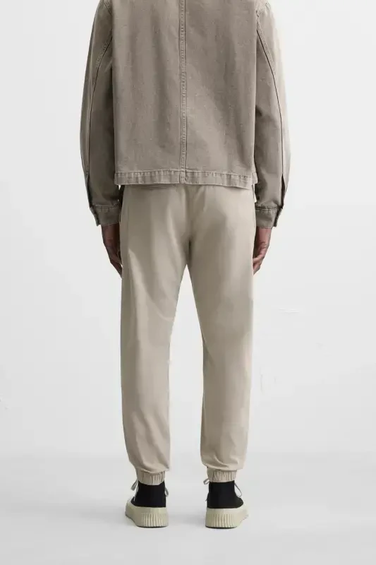 FADED EFFECT JOGGER WAIST TROUSERS - yellowish brown - 3