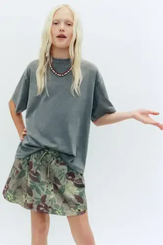 FADED EFFECT T-SHIRT-Anthracite grey - 1