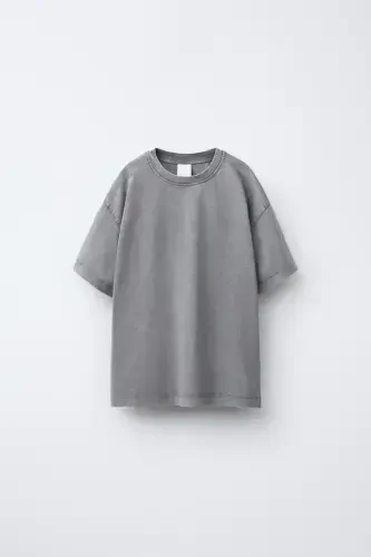 FADED EFFECT T-SHIRT-Anthracite grey - 3