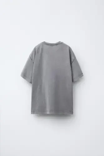 FADED EFFECT T-SHIRT-Anthracite grey - 4