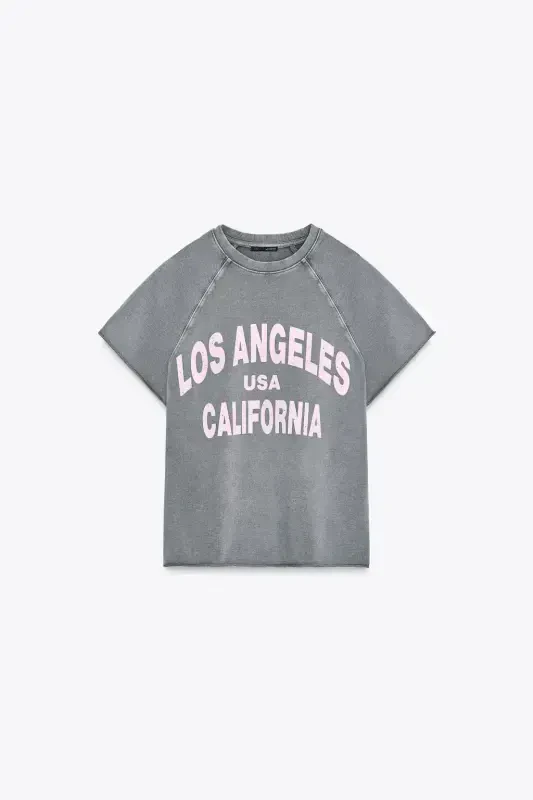 FADED EFFECT TEXT COTTON SWEATSHIRT-Anthracite gray - 5