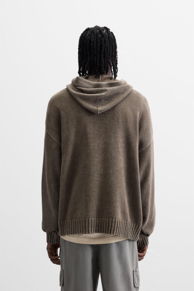 Faded knit sweatshirt - Chocolate - 11