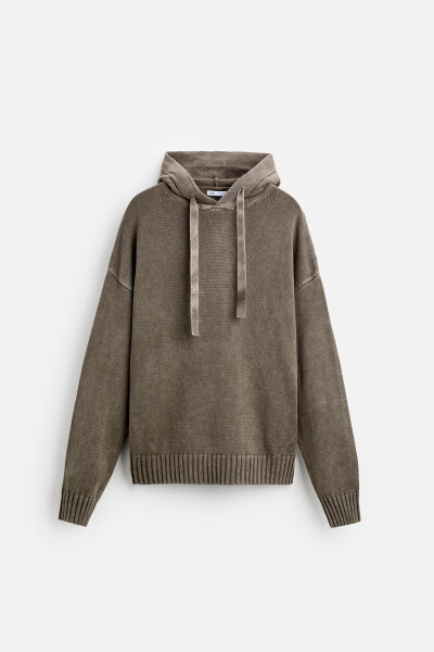 Faded knit sweatshirt - Chocolate - 14