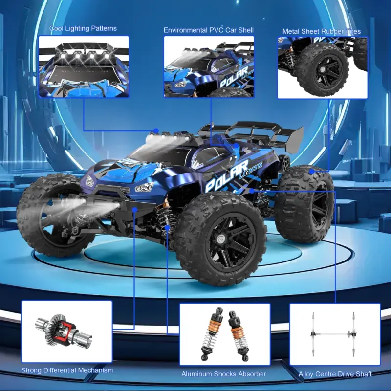 FAGINEY RC Cars for Adults Fast 40+MPH 1: 14 Waterproof Off-Road RC Truck 4WD All Terrain High-Speed Remote Control Car Toy Gifts for Kids Boys, 2 Batteries - 5
