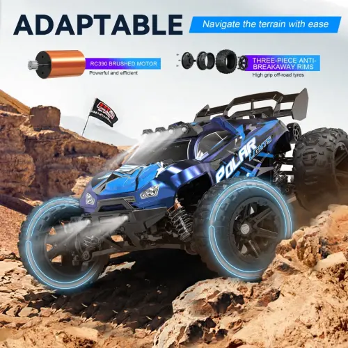 FAGINEY RC Cars for Adults Fast 40+MPH 1: 14 Waterproof Off-Road RC Truck 4WD All Terrain High-Speed Remote Control Car Toy Gifts for Kids Boys, 2 Batteries - 7
