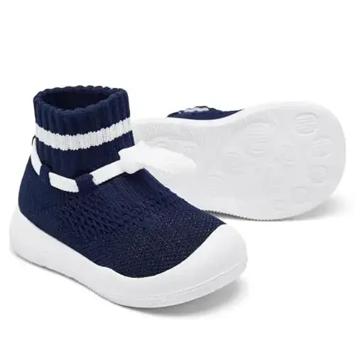 Fahrerliebe Baby Non Slip Socks Shoes Boys Girls Soft Slip On Sneakers Protection Toe Infant Slippers Lightweight Breathable First Walking Shoes - 2