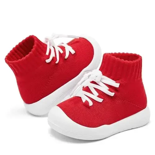 Fahrerliebe Baby Non Slip Socks Shoes Boys Girls Soft Slip On Sneakers Protection Toe Infant Slippers Lightweight Breathable First Walking Shoes - 6