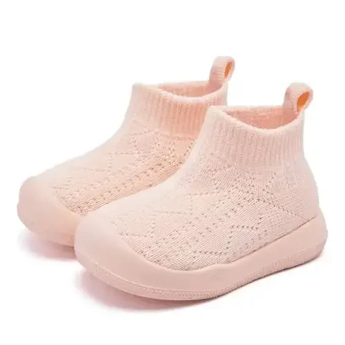 Fahrerliebe Baby Non Slip Socks Shoes Boys Girls Soft Slip On Sneakers Protection Toe Infant Slippers Lightweight Breathable First Walking Shoes 