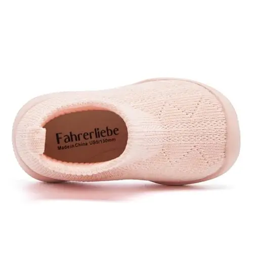 Fahrerliebe Baby Non Slip Socks Shoes Boys Girls Soft Slip On Sneakers Protection Toe Infant Slippers Lightweight Breathable First Walking Shoes - 4