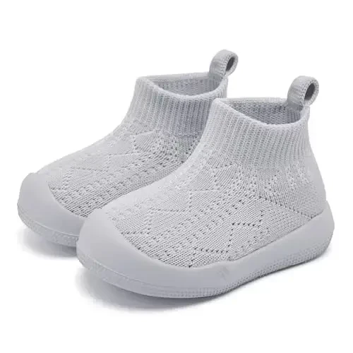Fahrerliebe Baby Non Slip Socks Shoes Boys Girls Soft Slip On Sneakers Protection Toe Infant Slippers Lightweight Breathable First Walking Shoes - 1