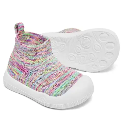 Fahrerliebe Baby Non Slip Socks Shoes Boys Girls Soft Slip On Sneakers Protection Toe Infant Slippers Lightweight Breathable First Walking Shoes - 2