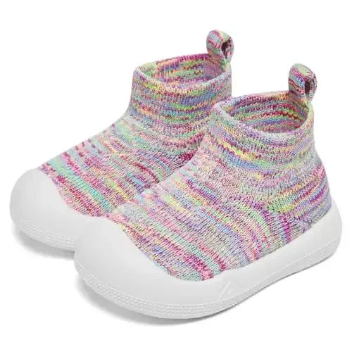 Fahrerliebe Baby Non Slip Socks Shoes Boys Girls Soft Slip On Sneakers Protection Toe Infant Slippers Lightweight Breathable First Walking Shoes - 5