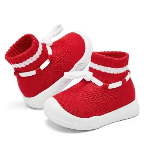 Fahrerliebe Baby Non Slip Socks Shoes Boys Girls Soft Slip On Sneakers Protection Toe Infant Slippers Lightweight Breathable First Walking Shoes - 4