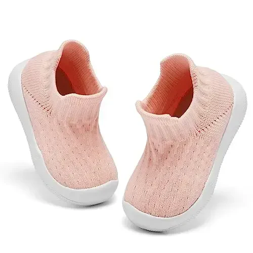 Fahrerliebe Baby Non Slip Socks Shoes Boys Girls Soft Slip On Sneakers Protection Toe Infant Slippers Lightweight Breathable First Walking Shoes - 6
