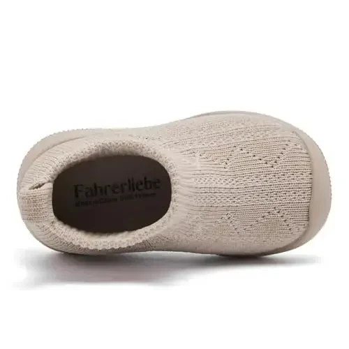 Fahrerliebe Baby Non Slip Socks Shoes Boys Girls Soft Slip On Sneakers Protection Toe Infant Slippers Lightweight Breathable First Walking Shoes - 4