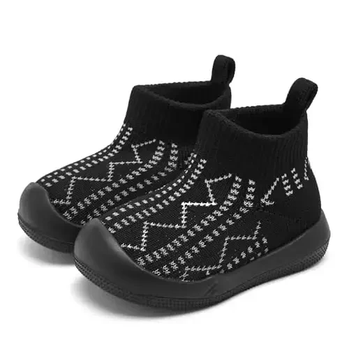 Fahrerliebe Baby Non Slip Socks Shoes Boys Girls Soft Slip On Sneakers Protection Toe Infant Slippers Lightweight Breathable First Walking Shoes 