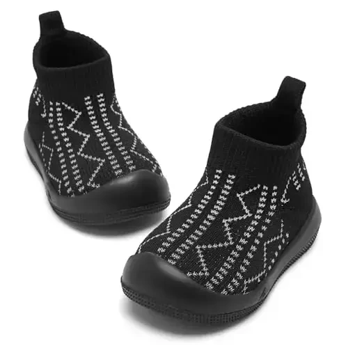 Fahrerliebe Baby Non Slip Socks Shoes Boys Girls Soft Slip On Sneakers Protection Toe Infant Slippers Lightweight Breathable First Walking Shoes - 6