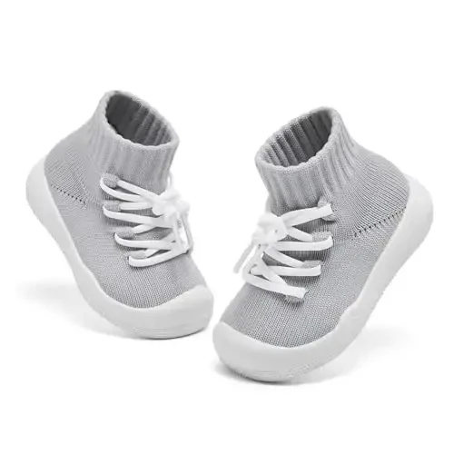 Fahrerliebe Baby Non Slip Socks Shoes Boys Girls Soft Slip On Sneakers Protection Toe Infant Slippers Lightweight Breathable First Walking Shoes - 6
