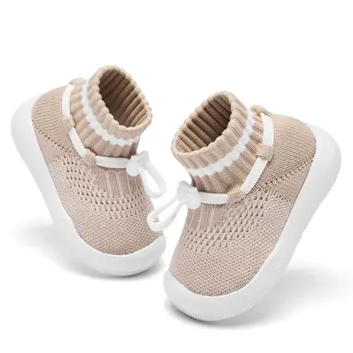Fahrerliebe Baby Non Slip Socks Shoes Boys Girls Soft Slip On Sneakers Protection Toe Infant Slippers Lightweight Breathable First Walking Shoes - FAHRERLIEBE