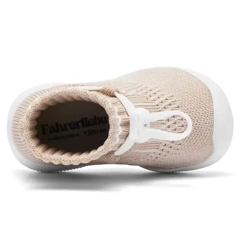 Fahrerliebe Baby Non Slip Socks Shoes Boys Girls Soft Slip On Sneakers Protection Toe Infant Slippers Lightweight Breathable First Walking Shoes - 4
