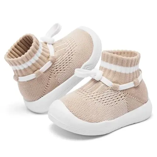 Fahrerliebe Baby Non Slip Socks Shoes Boys Girls Soft Slip On Sneakers Protection Toe Infant Slippers Lightweight Breathable First Walking Shoes - 5