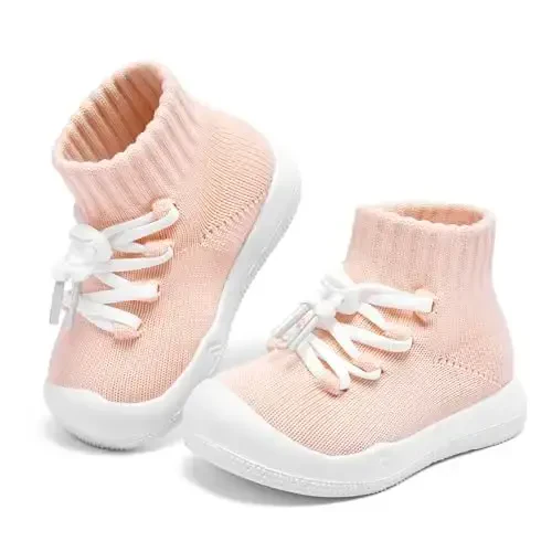 Fahrerliebe Baby Non Slip Socks Shoes Boys Girls Soft Slip On Sneakers Protection Toe Infant Slippers Lightweight Breathable First Walking Shoes 