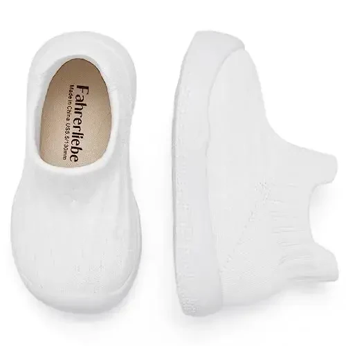 Fahrerliebe Baby Non Slip Socks Shoes Boys Girls Soft Slip On Sneakers Protection Toe Infant Slippers Lightweight Breathable First Walking Shoes - 2