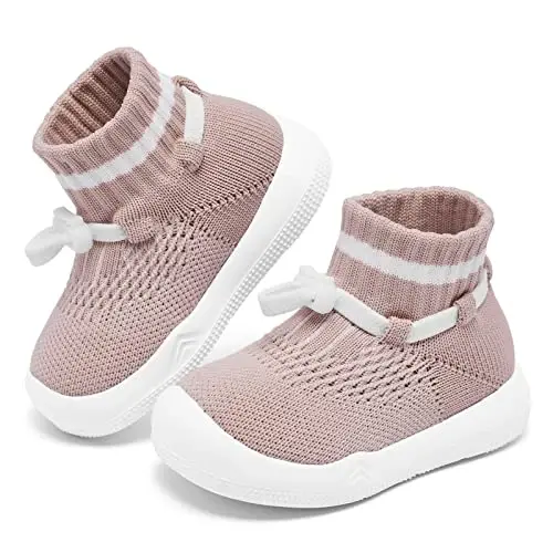 Fahrerliebe Baby Toyimli paypoq poyafzal o'g'il bolalar qizlar yumshoq slip-on krossovkalar himoya barmoq chaqaloq terlik engil nafas oladigan birinchi yurish poyafzallari - 5