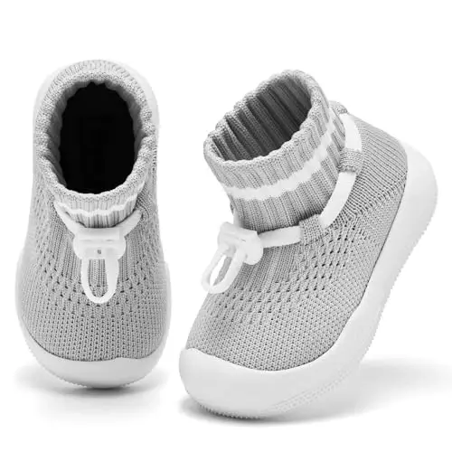 Fahrerliebe Baby Socks Shoes for Boys and girlsAnti Slip Sports ShoesToe ProtectionBaby Walking Shoes, Lightweight and Breathable Slip on Walking Shoes 