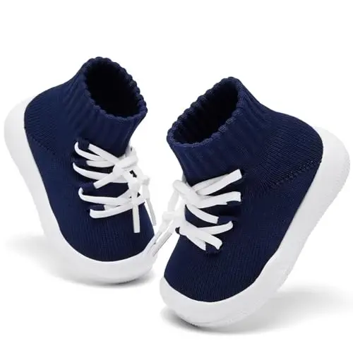 Fahrerliebe Baby Non Slip Socks Shoes Boys Girls Soft Slip On Sneakers Protection Toe Infant Slippers Lightweight Breathable First Walking Shoes - FAHRERLIEBE