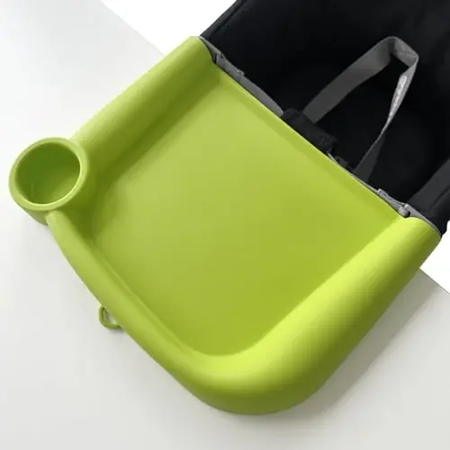 FAILUN Silicone Baby Dining Tray Compatible with Inglesina Fast Table Chair & Other Hook-On High Chairs,Portable Clip-On Fast Table Chair Baby Tray, Dishwasher Safe & BPA Free (Green) - 1