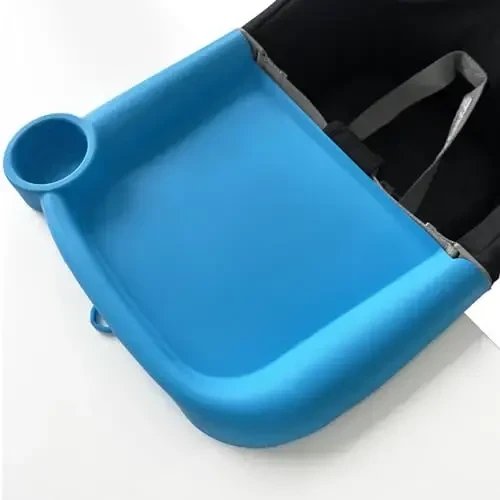 FAILUN Silicone Baby Dining Tray Compatible with Inglesina Fast Table Chair & Other Hook-On High Chairs,Portable Clip-On Fast Table Chair Baby Tray, Dishwasher Safe & BPA Free (Blue) 