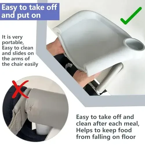 FAILUN Силиконовый детский поднос для кормления, совместимый со столиком Inglesina Fast Table Chair и другими подвесными стульчиками, портативный поднос для детского стульчика, можно мыть в посудомоечной машине, не содержит BPA (улучшенный белый) - 3