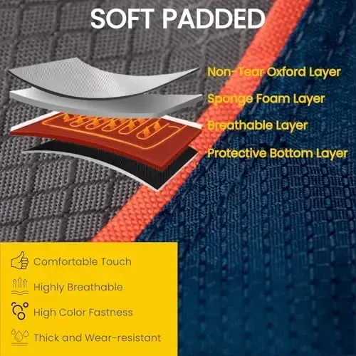 FAIR WIND 2 Pack Oversized Fully Padded Camping Chair with Lumbar Support, Heavy Duty Cooler Bag Fold Chair Support 450 LBS, Blue - 4