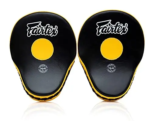 Fairtex FMV9 Contoured Focus Mitts |Striking Accuracy & Protection for Boxing, Muay Thai, Kickboxing |Ergonomic Design, Soft Padding, Secure Fit Leather - 3