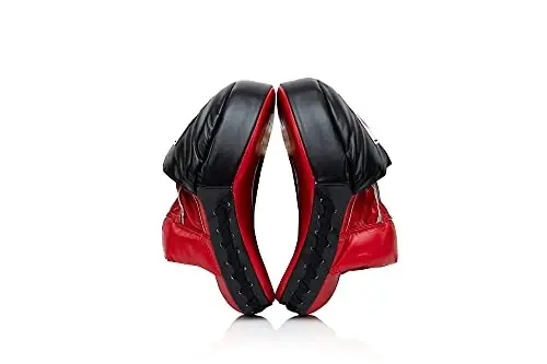 Fairtex FMV9 Contoured Focus Mitts |Striking Accuracy & Protection for Boxing, Muay Thai, Kickboxing |Ergonomic Design, Soft Padding, Secure Fit Leather - FAIRTEX (1)