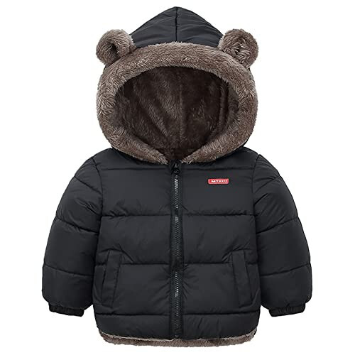 Fairy Baby Infant Baby Winter Coat Cute Teddy Bear Hooded Jacket Warm Fleece Outerwear Windproof Toddler Boys Girl 6M-4T - 1