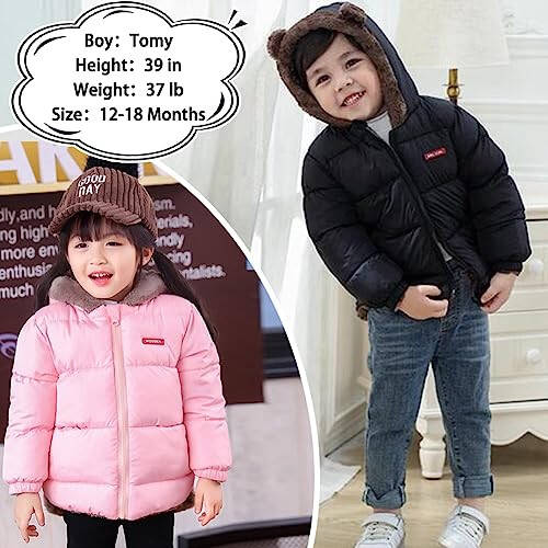 Fairy Baby Infant Baby Winter Coat Cute Teddy Bear Hooded Jacket Warm Fleece Outerwear Windproof Toddler Boys Girl 6M-4T - 6