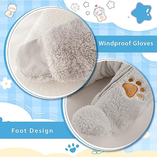 Fairy Baby Newborn Baby Snowsuit Bear Onesie Footie Romper Winter Thick Fleece Jumpsuit Infant Coat for Girls Boys 0-12M - 5