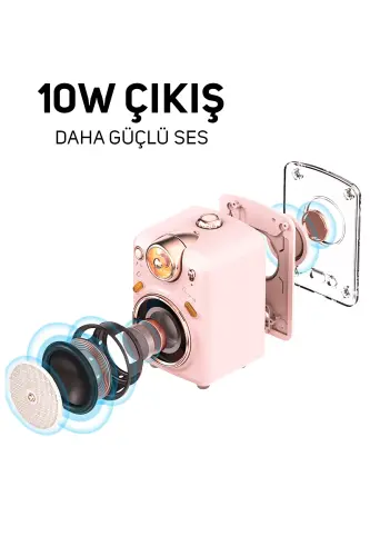 Fairy-ok Pembe Karaoke Mikrofonlu Fm Radyolu Bluetooth Hoparlör-Pembe - DIVOOM (1)