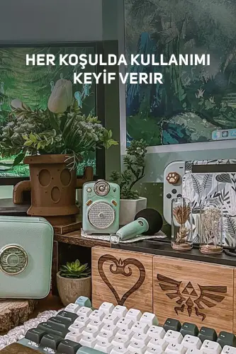 Fairy-ok Yashil Karaoke Mikrofonli FM Radioli Bluetooth Karnayka - 6