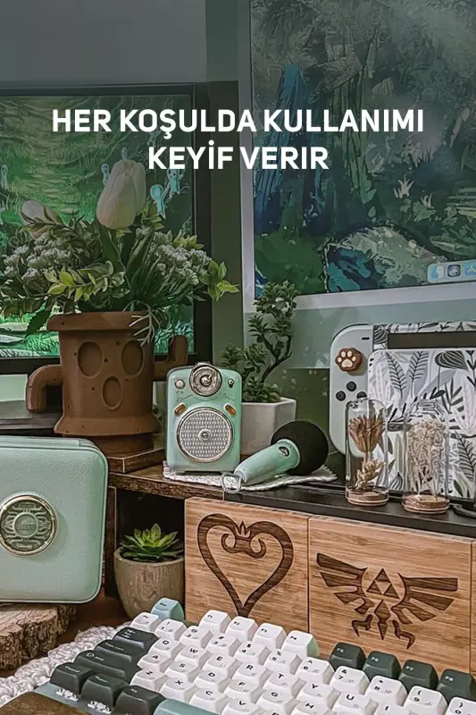 Fairy-ok Yashil Karaoke Mikrofonli FM Radioli Bluetooth Karnayka - 6