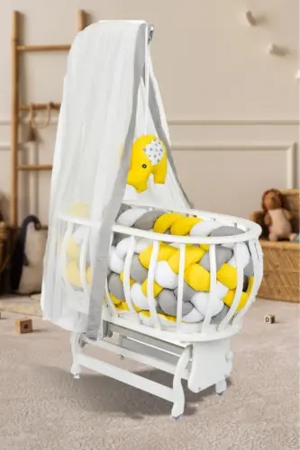Fairytale Basket Cradle Wooden Cradle Woven Sleep Set Natural Wooden Cradle 