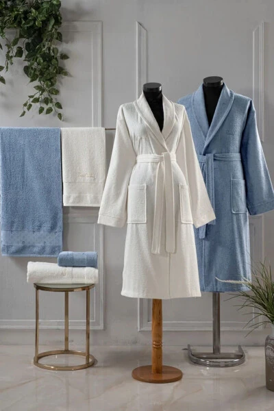 Family Bathrobe & Towel Set L1.PC.004.12.C17-Indigo - 1