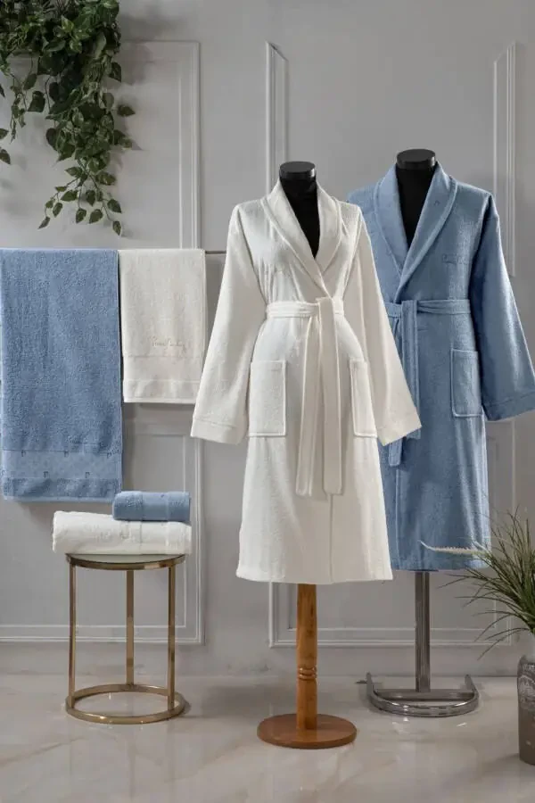 Family Bathrobe & Towel Set L1.PC.004.12.C17-Indigo - 1