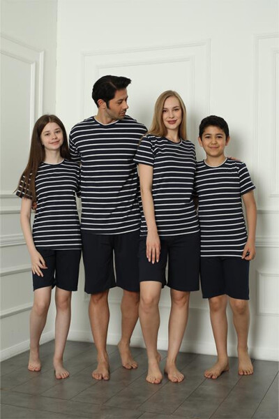 Family Combed Cotton Shorts Pajama Set (father - son) 50117 Sold Separately. Prices Are Different - 1