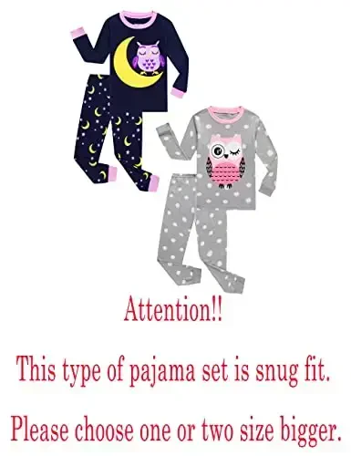 Family Feeling Kids & Toddler Girls Boys Pajamas 2 Piece Pjs Set 100% Cotton Sleepwear - 3