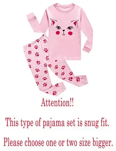 Family Feeling Kids & Toddler Girls Boys Pajamas 2 Piece Pjs Set 100% Cotton Sleepwear - 2